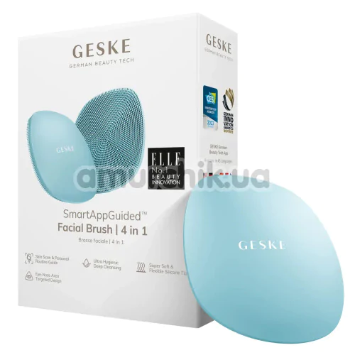 Щетка для лица Geske Facial Brush 4 in 1, бирюзовая