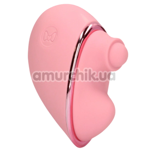 Клиторальный вибратор с пульсацией Loveline Tapping Heart Vibrator, розовый