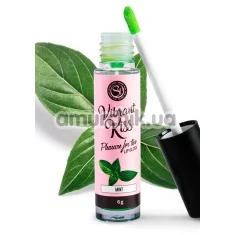 Блеск для губ с эффектом вибрации Secret Play Vibrant Kiss Pleasure For Two Lip Gloss Mint - мята, 6 мл - Фото №1