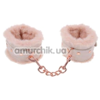 Фиксаторы для рук Sex & Mischief Peaches 'N CreaMe Fur Handcuffs, персиковые - Фото №1