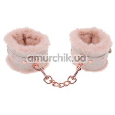 Фіксатори для рук Sex & Mischief Peaches 'N CreaMe Fur Handcuffs, персикові - Фото №1
