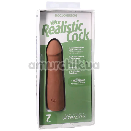 Фаллоимитатор Doc Johnson The Realistic Cock 7, светло-коричневый