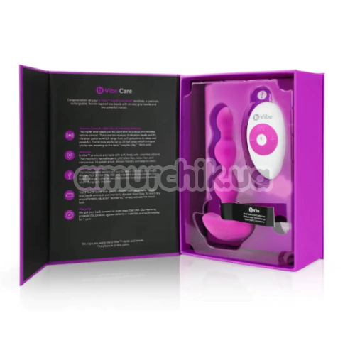 Анальная пробка с вибрацией B-Vibe Triplet, розовая