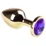 Анальна пробка з фіолетовим кристалом SWAROVSKI Gold Purple Middle, золота