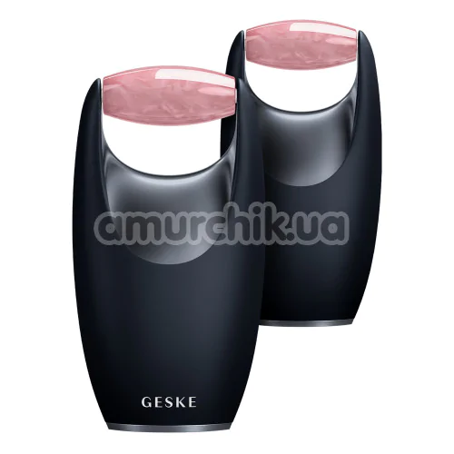 Роликовий масажер для обличчя Geske Rose Quartz Roller 5 in 1, чорний