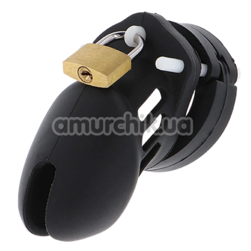 Пояс верности для мужчин Hidden Desire Extreme Penis Gear Chastity Cock Cage Short Silicone, черный - Фото №1