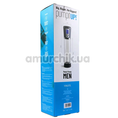 Вакуумная помпа Virgite Pump It Up Penis Pump Men Automatic Usb Viewer, прозрачная