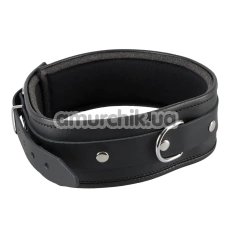 Нашийник з напівкільцем Zado Fetish Leather Collar S/M, чорний - Фото №1
