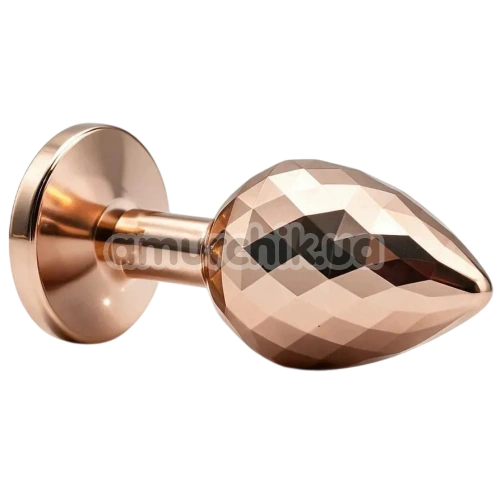 Анальная пробка с радужным кристаллом Alume Metal Textured Plug M, золотая
