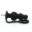 Анальная пробка с эрекционным кольцом и вибрацией Loveshop Black Silicone 810323, черная - Фото №2