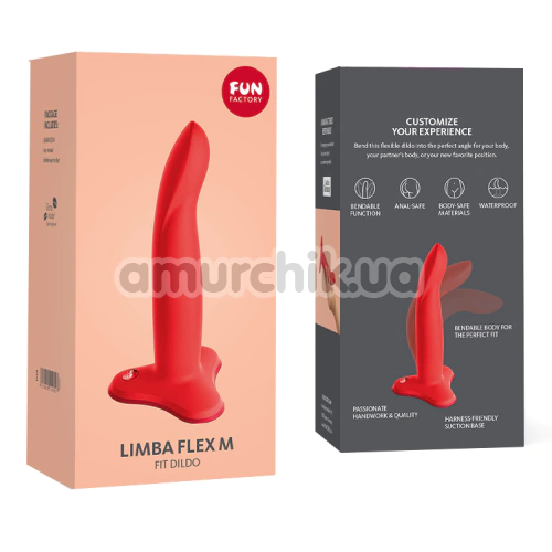 Фаллоимитатор Fun Factory Limba Flex М, коралловый