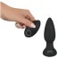 Анальная пробка с ротацией Black Velvets Rotating & Vibrating Plug, черная - Фото №6