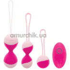 Набор вагинальных шариков с вибрацией S Pleasures Premium Kegel Collection, розовый - Фото №1