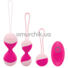 Набір вагінальних кульок з вібрацією S Pleasures Premium Kegel Collection, рожевий - Фото №1