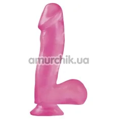 Фаллоимитатор Basix Rubber Works Dong with Suction Cup, 16.5 см розовый - Фото №1