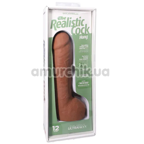 Фалоімітатор Doc Johnson The Realistic Cock Hung 12, світло-коричневий