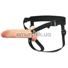 Порожній страпон Fantasy X-tensions Elite Hollow Silicone Strap-On 8, тілесний - Фото №1