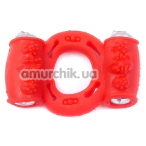 Віброкільце для члена Boss Series Ring Double, червоне - Фото №1