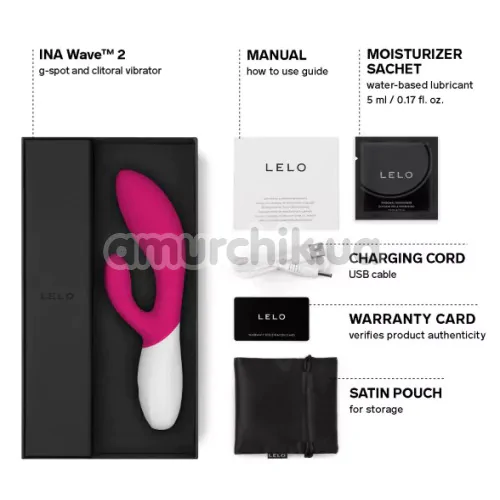 Вибратор Lelo Ina Wave 2 Cerise (Лело Ина Вейв 2), розовый
