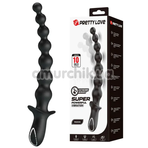 Анальний ланцюжок з вібрацією Pretty Love Rigdon, чорний