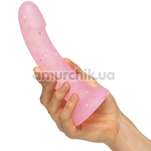 Фаллоимитатор Alume Glitter Silicone Dildo, розовый