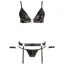 Комплект для бондажа Cottelli Collection Bondage черный: бюстгальтер + трусики + пояс для чулок с наручниками - Фото №5