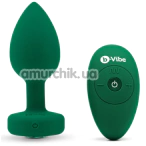 Анальная пробка с вибрацией B-Vibe Vibrating Jewel Plug M/L, зеленая - Фото №1
