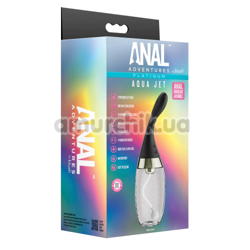 Інтимний душ з вібрацією Anal Adventures Aqua Jet Anal Douche, чорний