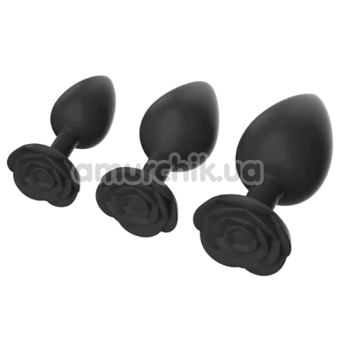 Анальная пробка Rose Shape Silicone Anal Plug Small, черная