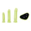 Страпон с 3 насадками Whipsmart Glow in the Dark 4PC Pegging Kit, светящийся в темноте - Фото №6