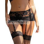 Комплект Star Night Lace Rose Set, черный: пояс для чулок + трусики-стринги - Фото №1