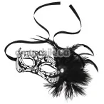 Маска Steamy Shades Mardi Gras Mask With Feathers, чёрная - Фото №1