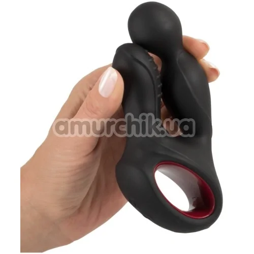 Вибростимулятор простаты с ротацией и подогревом Silicone Prostate Plug, черный