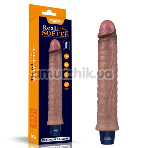 Вибратор Lovetoy Real Softee 9.5 Platinum Silicone, коричневый