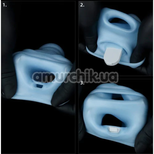 Насадка на пеніс з вібрацією Knights Ring Vibrating Wave With Scrotum Sleeve, блакитна