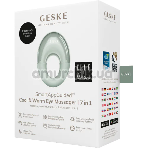 Массажер для глаз Geske Cool & Warm Eye Massager 7 in 1, зеленый