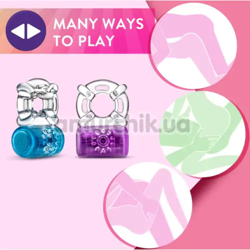 Віброкільце для члена Play With Me One Night Stand Vibrating C-Ring, фіолетове