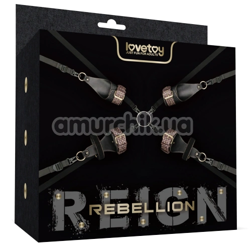 Бондажный набор Lovetoy Rebellion Reign Under Mattress Restraint, черный