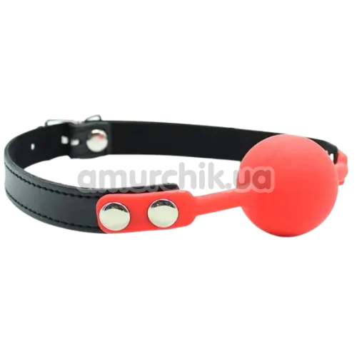 Кляп DS Fetish Silicone Ball Gag, красно-черный