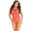 Боді Leg Avenue Net Snap Crotch Tank Bodysuit, червоне - Фото №4