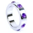 Ерекційне кільце з фіолетовими кристалами Boss Series Metal Ring Diamonds Large, срібне - Фото №1