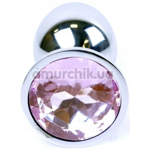 Анальная пробка со светло-розовым кристаллом Exclusivity Jewellery Silver Plug, серебряная