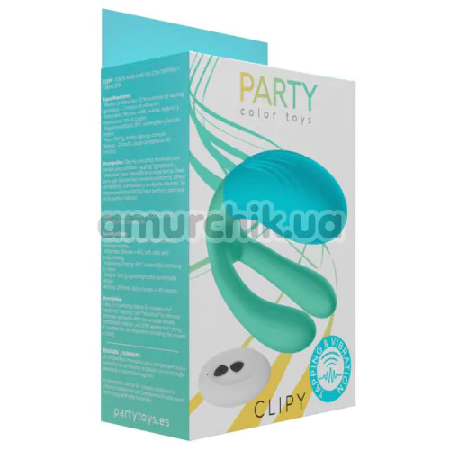 Вібратор з пульсацією Party Color Toys Clipy, бірюзовий