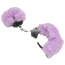Наручники з фіолетовим хутром DS Fetish Plush Handcuffs, срібні - Фото №1