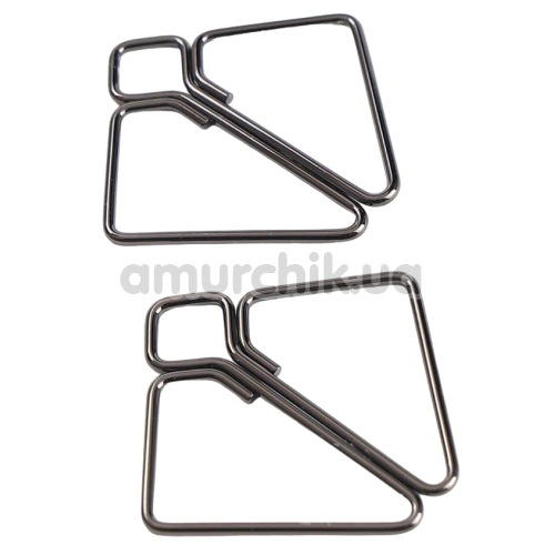 Зажимы для сосков Lockink Minimalism Metal Nipple Clamps with Heavy Pendant And Rings, серые