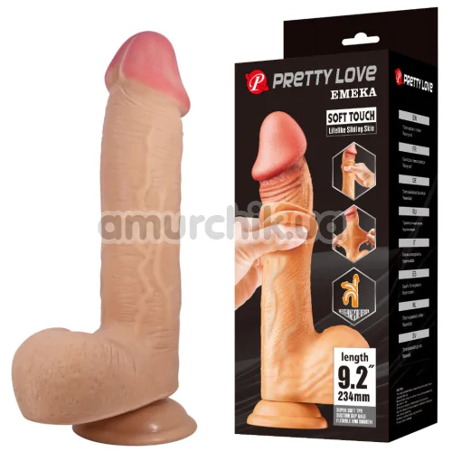 Фалоімітатор Pretty Love Sliding Skin Emeka 9.2, тілесний