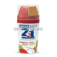 Оральний лубрикант 2 в 1 Swiss Navy 2-IN-1 Strawberry-Kiwi / Pina Colada, 50 мл - Фото №1