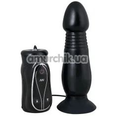 Анальная пробка с вибрацией Anal Pusher, черная - Фото №1