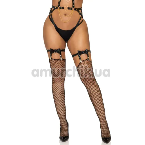 Подвязки для чулок Leg Avenue Street Chic Thigh High Bow Garter, черные - Фото №1