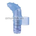 Насадка на палець з вібрацією для стимуляції клітора Waterproof Finger Fun, блакитна - Фото №1